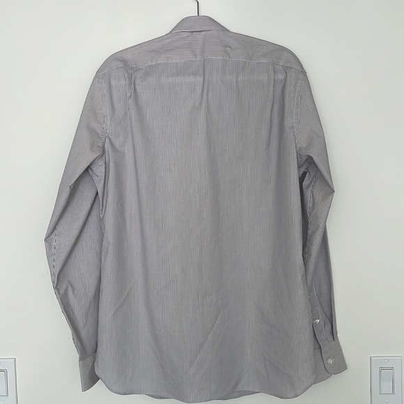 J.Crew Slim Fit  Cotton LS Button Down Shirt  Dark Blue, White  Bur Striped - Picture 3 of 6